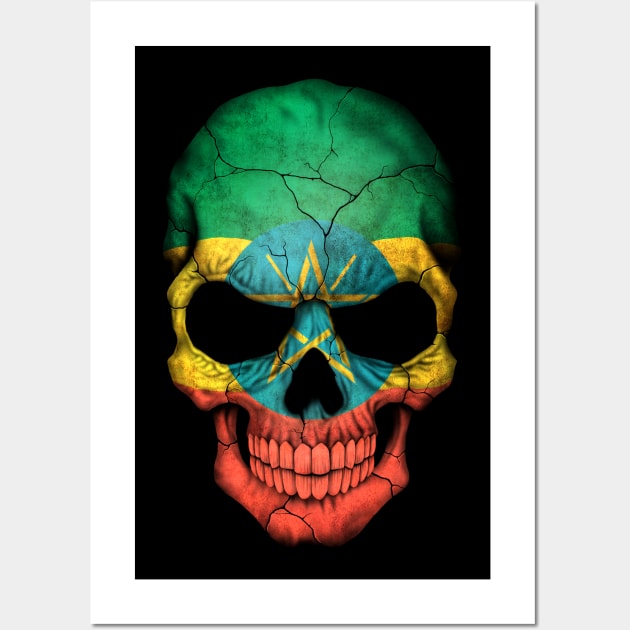 Ethiopian Flag Skull Wall Art by jeffbartels